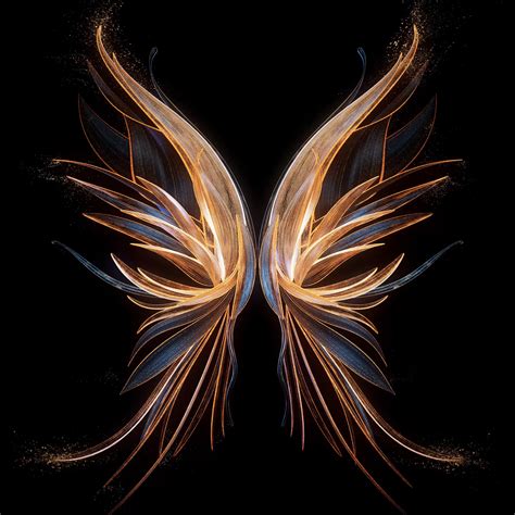 Angel wings Wallpaper 4K, Black background, Honor, Stock