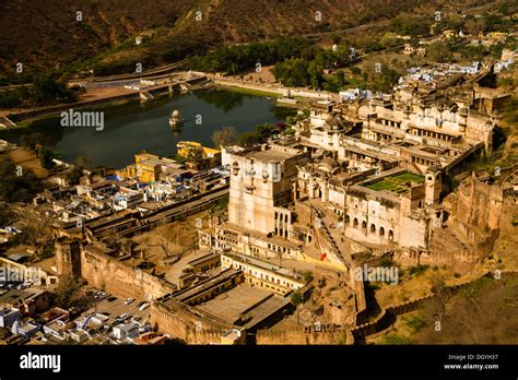 View of Bundi Palace from Bundi Fort, Bundi, Rajasthan, India Stock ...