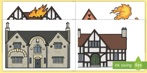 Great Fire of London 1666 Houses Cutout Activity