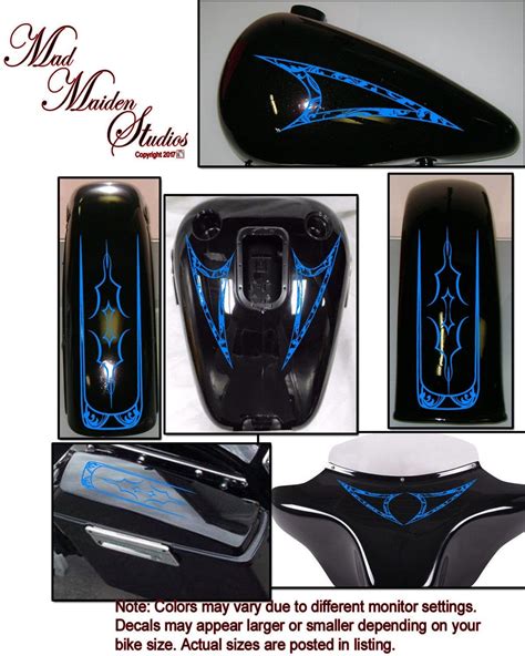 Motorcycle decals vinyl set by MadMaidenStudios on Etsy | Motorcycle ...