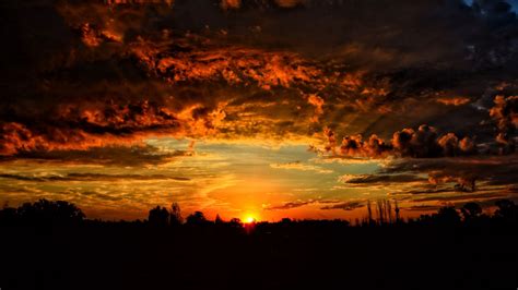 Sunset Clouds Orange Sky Wallpaper[1920x1080] | Sunset wallpaper ...