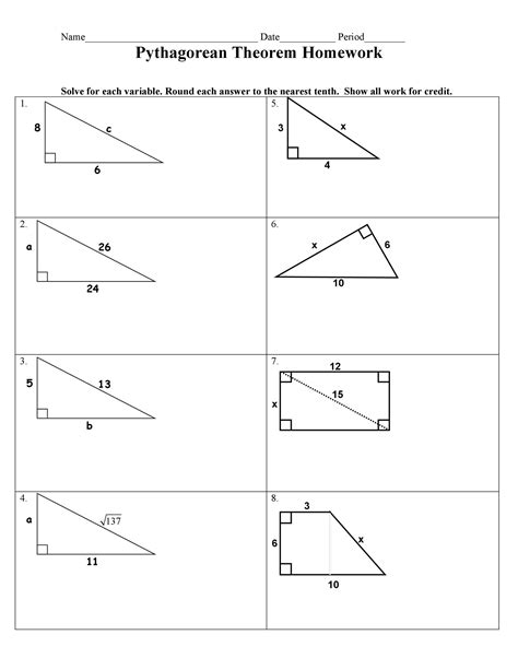 48 Pythagorean Theorem Worksheet with Answers [Word + PDF]