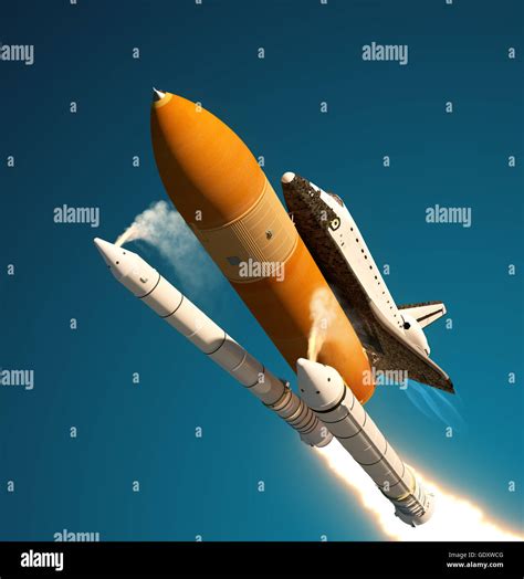 Space Shuttle Booster Separation In Flight