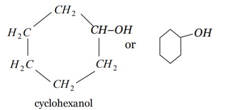 The structural formula of cyclohexanol is