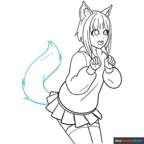 How to Draw an Anime Wolf Girl - Easy Step by Step Tutorial