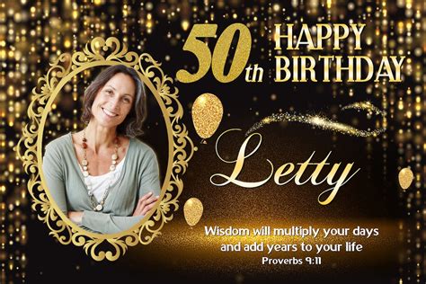 50th Golden Birthday, 50th Birthday PSD Template, 50th Birthday ...