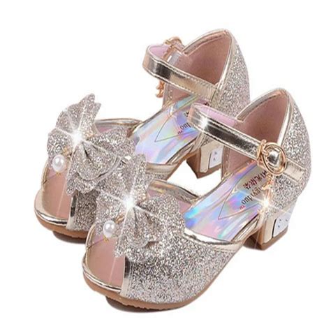 Glitter Sandals For Children Girls Fashion Wedding Shoes High Heels ...