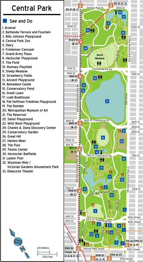 Central park attractions map New York City Vacation, New York City ...