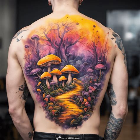 Trippy Mushroom Tattoo