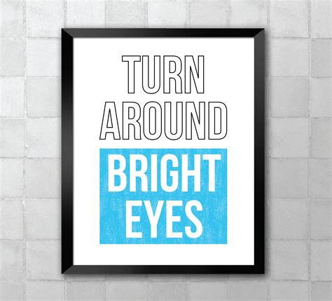 Turn Around Bright Eyes Digital Download Printable Song | Etsy