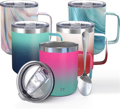 Stainless Steel Insulated Travel Mug - THILY 12 oz Vacuum Insulated ...