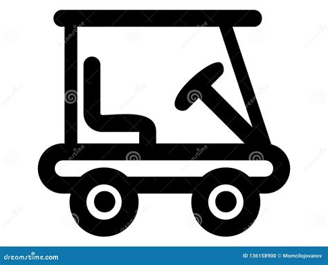 Silhouette Picture of a Golf Cart Icon Stock Vector - Illustration of ...