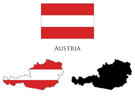 austria Flag and map illustration vector 21222962 Vector Art at Vecteezy