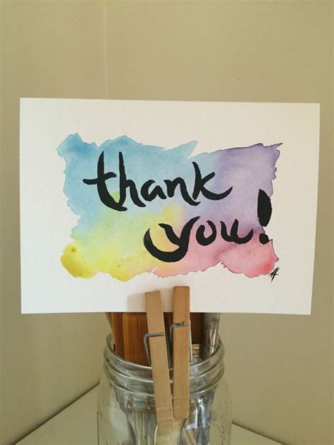 Thank You - Handmade Watercolor Greeting Card | Watercolor greeting ...