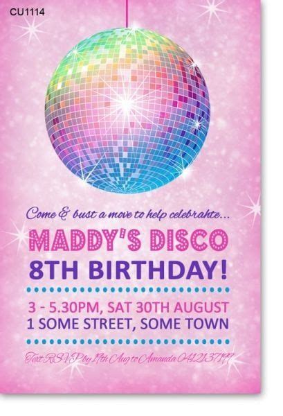 Disco Birthday Invitation Templates Free Disco Party Invitations ...