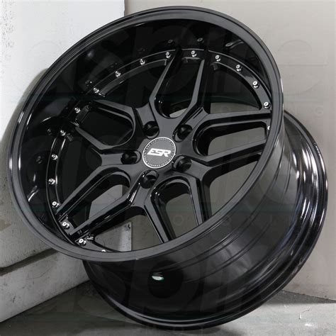 19x10.5 ESR CS15 5x108 Custom 22 Gloss Black Wheels Rims Set(4) - Wheels