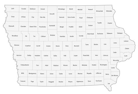 Printable Iowa County Map