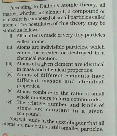 State the six postulates of dalton's atomic theory - Brainly.in