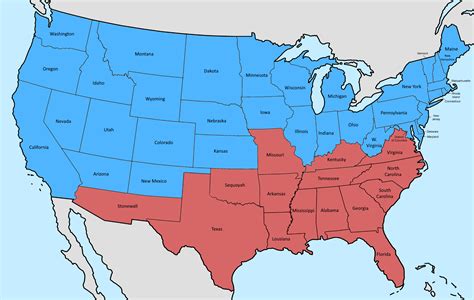 United States Map During Civil War