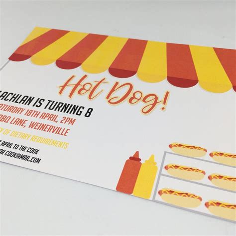 Hot Dog Party Invitation | Dog party invitations, Hot dog party, Dog party