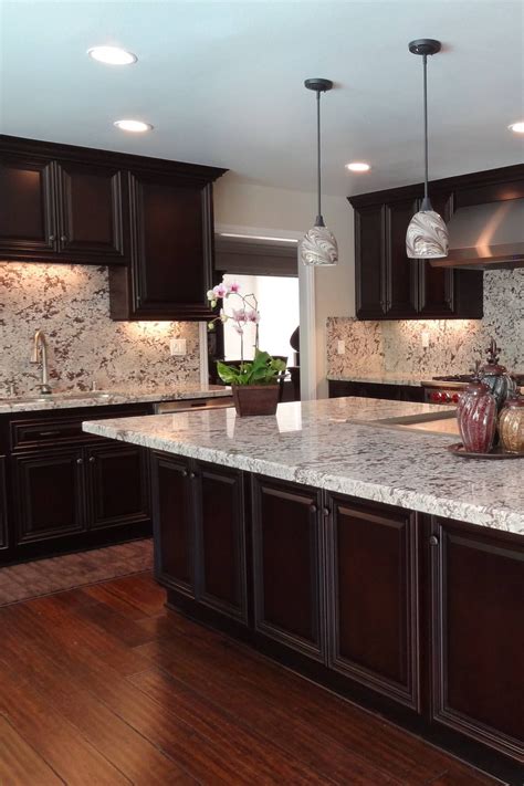 Dark Cabinets With White Granite Countertops | Countertopsnews