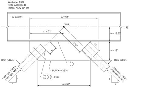 Chevron Brace Connection in a braced frame | IDEA StatiCa