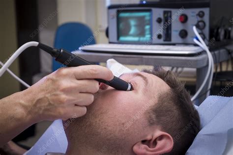 Ultrasound eye examination - Stock Image - C016/3775 - Science Photo ...