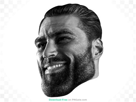 Gigachad Smiling Face PNG Image Download for Free – PNGate