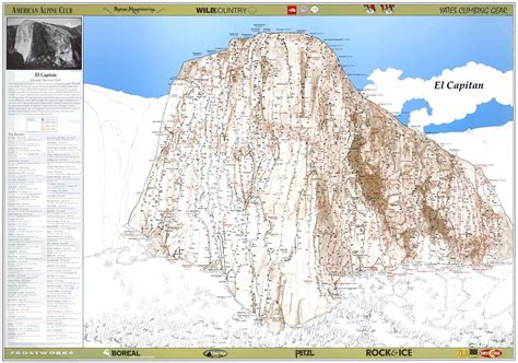 El Cap Climbing Map Poster #theparkingspothobby | Yosemite, Mapas ...