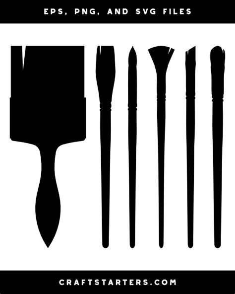 Paint Brush Silhouette Clip Art