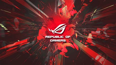 the asus gaming logo is shown in red and black with an abstract design ...