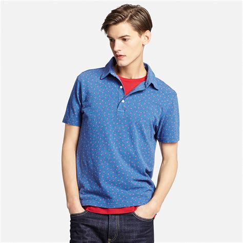 Uniqlo Men's Washed Printed Pique Polo Shirt in Blue for Men (NAVY ...