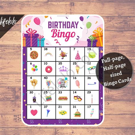 Happy Birthday Bingo Game Birthday Games Bingo Cards for - Etsy