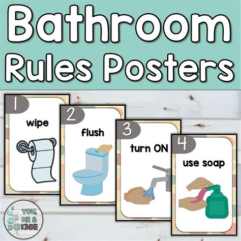 Bathroom Signs | Bathroom Rules Posters Boho | Made By Teachers