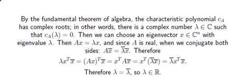 [Math] Real symmetric matrices have only real eigenvalues — is this an ...