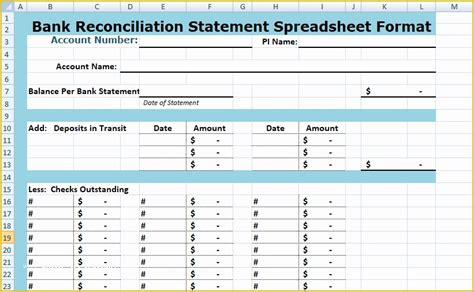 Free Bank Statement Template Excel Of Download Bank Reconciliation ...