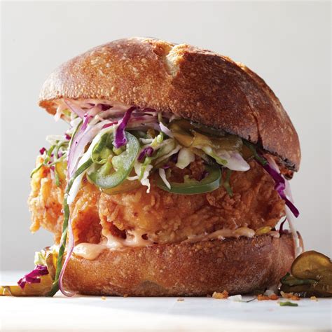 Fried Chicken Sandwich with Slaw and Spicy Mayo Recipe | Epicurious