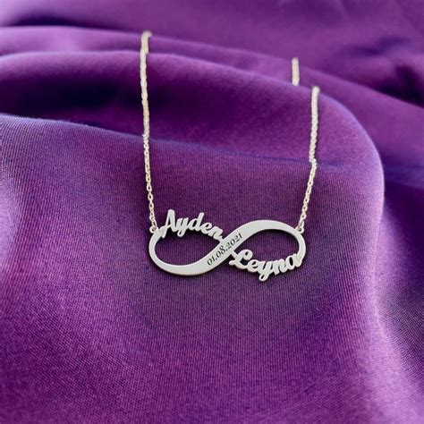 Infinity Name Necklace Personalized Infinity Necklace | Etsy