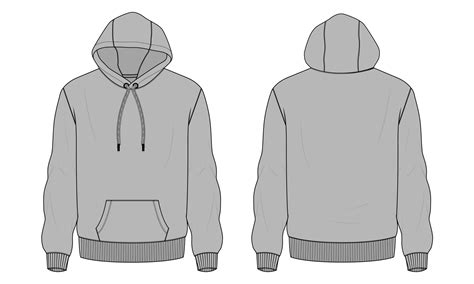 Hoodie Technical Drawing Fashion Vector | lupon.gov.ph