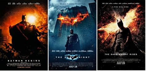 The Dark Knight Trilogy Movie Poster Collection | Set of 3 | Batman ...