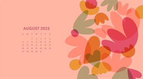 August 2023 Calendar Wallpaper - Sarah Hearts