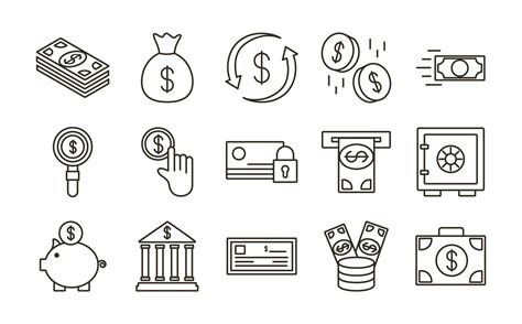 bundle of money currency set icons 2717802 Vector Art at Vecteezy