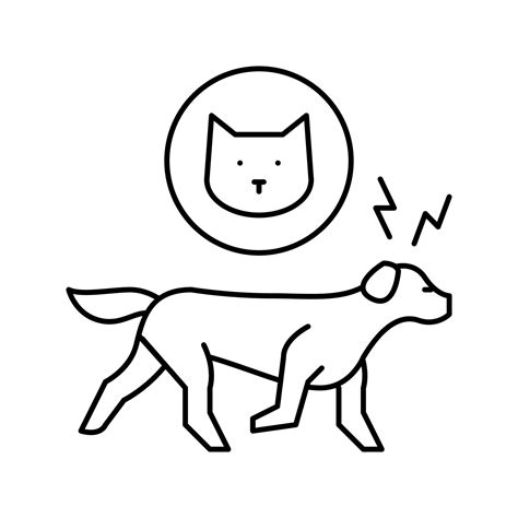 dog chasing cat line icon vector illustration 19003086 Vector Art at ...