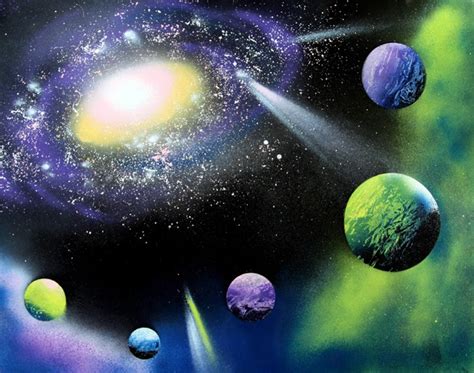 How to Spray Paint Art: Planets & Galaxy - A Piece Of Rainbow