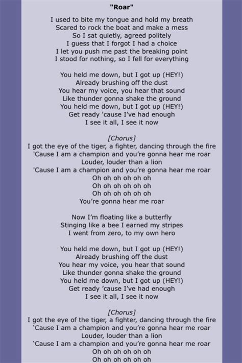 Katy Perry Roar Lyrics