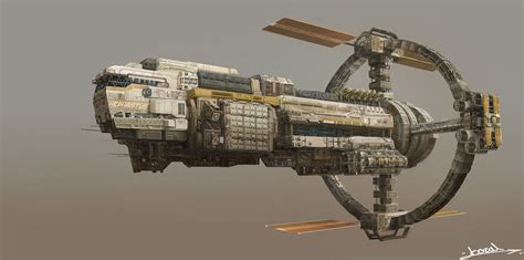 ArtStation - Space mining cargo ship, subin kim | Space ship concept ...