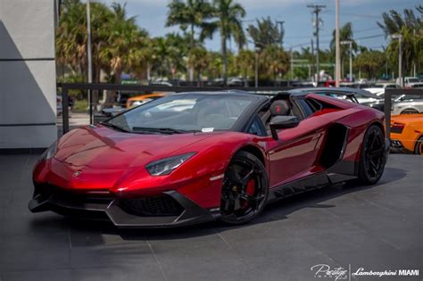 Unique Red Lamborghini Aventador LP720-4 Roadster For Sale - GTspirit