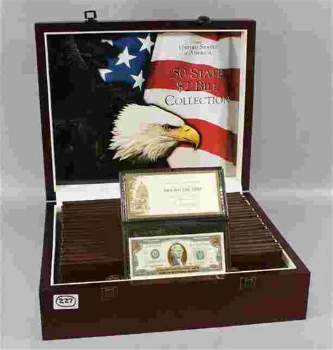 A "50 State Two Dollar Bill Collection" in a large comm