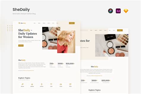 SheDaily - Minimalist Lifestyle Fashion Blog Design Templates ...