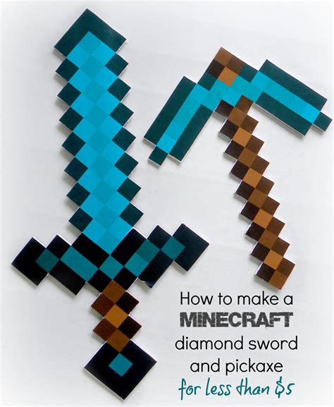 How to make a minecraft diamond sword and diamond pickaxe ...